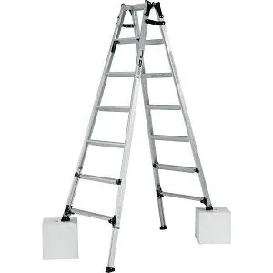 アルインコ 伸縮脚付はしご兼用脚立 PRW210FX 7尺 両面ワイドステップ60mm