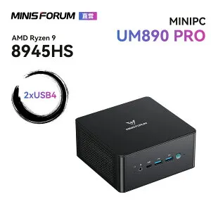 【★20％クーポン】MINISFORUM UM890 Proミニpc AMD Ryzen 9 8945HS |DDR5-5600MHz PCIE4.0 SSD|Windows 11 Pro MiNiPC |Radeon 780M |RYZEN AI エンジン| HDMI2.1 ×1|DP1.4 ×1|USB4 ×2 |2.5Gbps LAN|Wi-Fi6E|BT5.3 ゲーミングpc