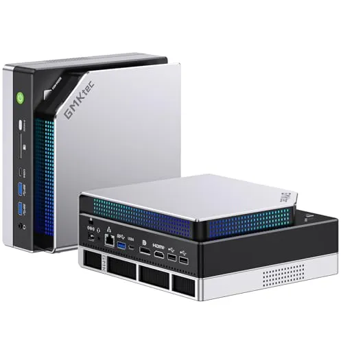 GMKtec EVO-X2 AI ミニPC AMD Ryzen AI Max+ 395、LPDDR5X 8000MHz 128GB +2TB SSD (Max.8TB) Windows 11 PRO ゲーミングPC、AMD Radeon 8060S RJ4