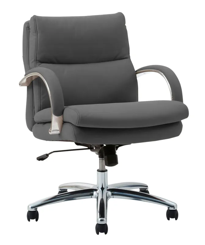 WINcase オフィスチェア グラント チャコールグレー ロータイプ アルミニウム シルキーファイバー デスクチェア 事務椅子 ワークチェア 椅子 チェア 仕 オフィスチェア